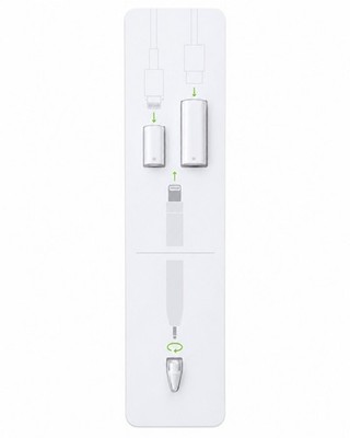 Apple Pencil 1. Gen Original Zubehör-Set Spitze + Lightning + USB-C Adapter
