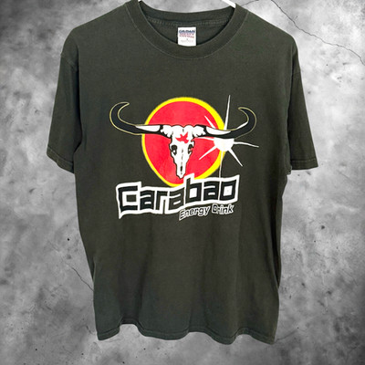 Vintage Carabao Dang Energy Drink Thailand T Shirt Sz M OG 2002 Thai Promo Tee