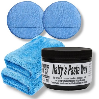 POORBOY`S WORLD Natty`s Paste Wax Black für schwarze Autolacke Carnauba Wax Set