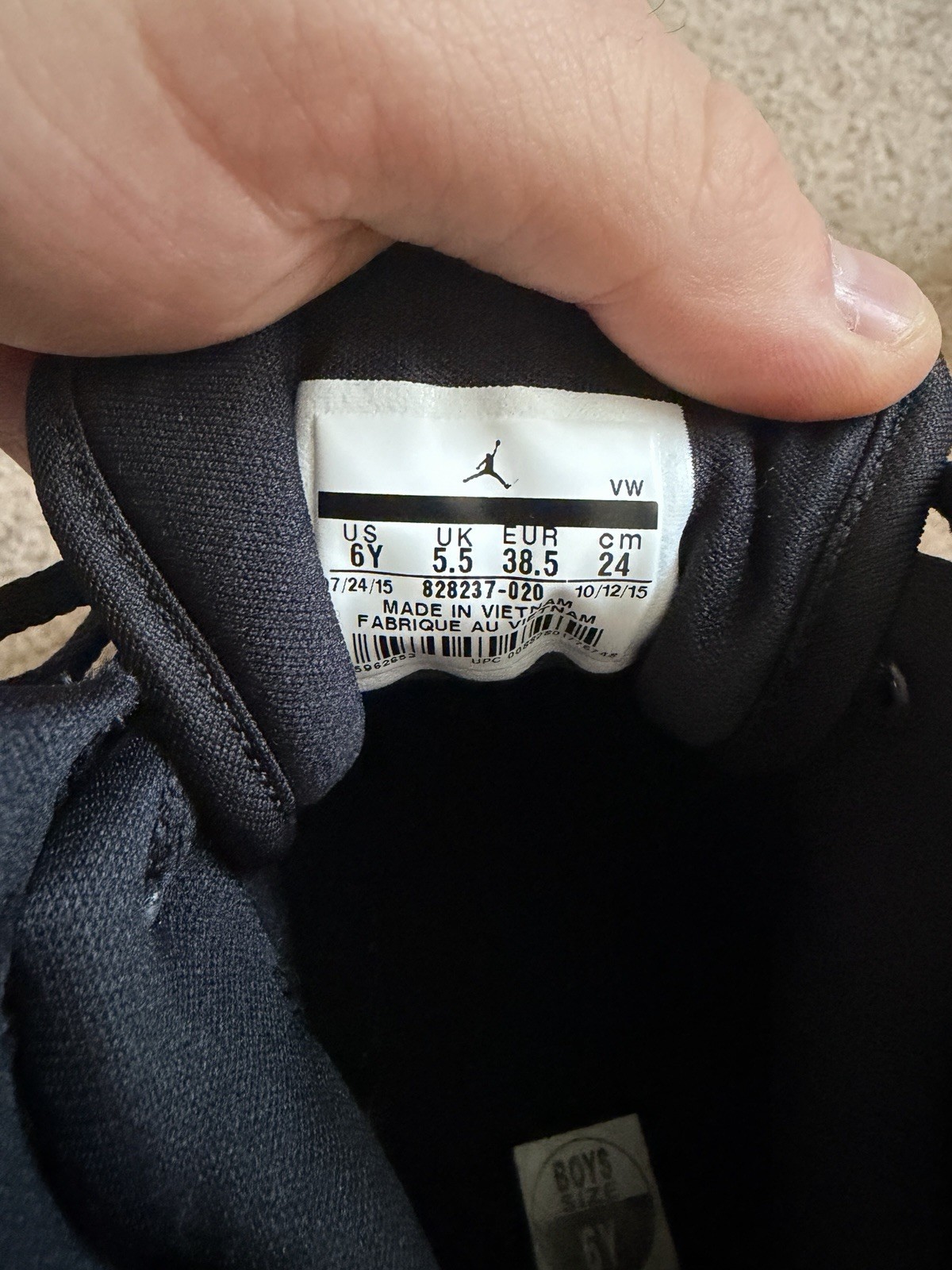 NIKE Jordan 1 Flight 4 Premium Black Platinum Shoes 828237-020 Youth Size 6  thumbnail 6