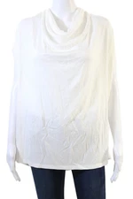 H By Halston Womens Open Back Short Sleeve Oversized T-Shirt White Size XL