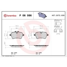 Satz Bremsbeläge Bremsklötze vorne für Mini R55 R56 R58 R57 R60 R61 R59 | 243