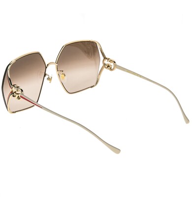 GUCCI ゴールドスクエアサングラス Gucci GG1322SA Gold/Brown Shaded (002) Sunglasses for sale online