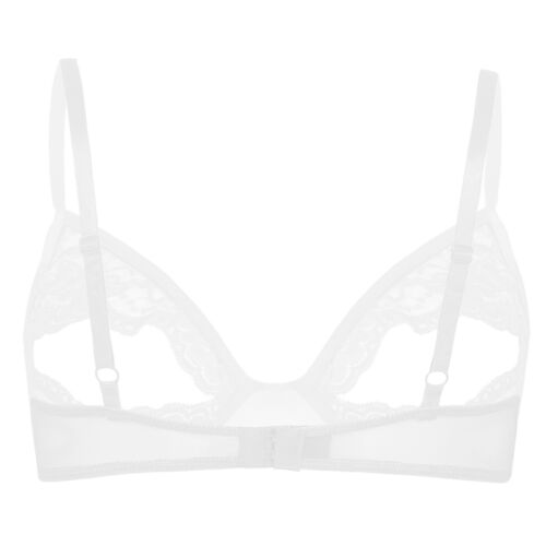 Reggiseno pizzo top donna coppa aperta bralette mezza coppa reggiseno mensola lingerie intimo - Foto 18 di 30