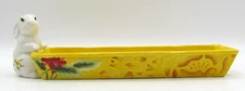 Fitz & Floyd "Flower Market" Rabbit & Yellow Floral Cracker Dish or Olive Boat
