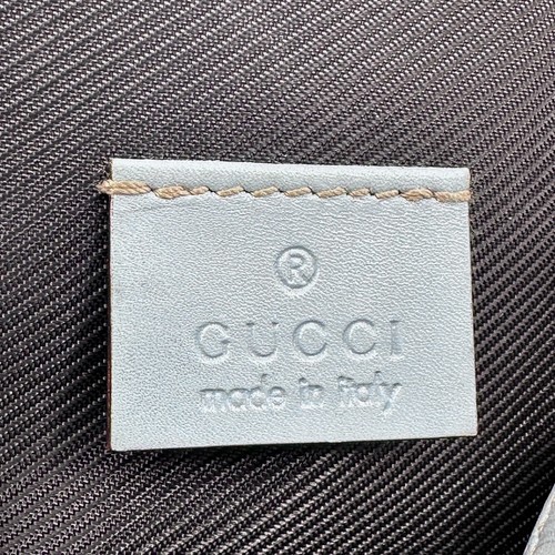 GUCCI Cosmetic Pouch Makeup Bag blue Leather Auth 0619 - Picture 10 of 24