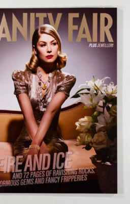 ROSAMUND PIKE RARE JEWELLERY SUPPLEMENT GEMS JEWELS JEWELRY Vanity Fair magazine