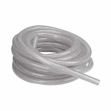1/2"  Reinforced Vinyl Tubing - Sold per 1' Length - Clear Braid Reinforced PVC