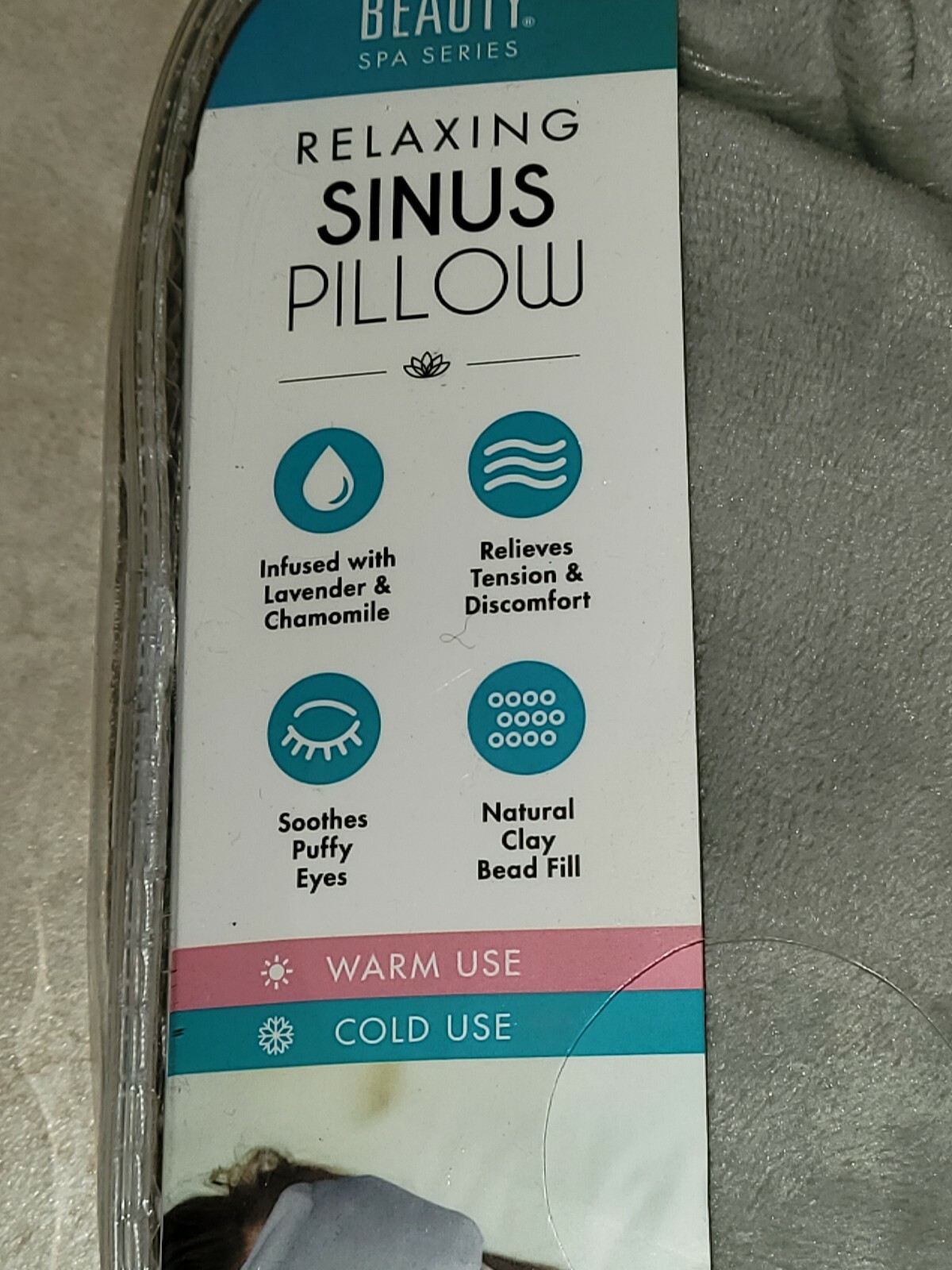 New Glam & Beauty Relaxing Sinus Pillow Gray 42887438927 eBay