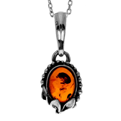 Lovely Sterling Silver & Amber Designer Pendant EPD0895