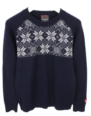 ULVANG Rav Kiby RN Jumper Men's MEDIUM Pullover Wool Knitted Patterned Navy