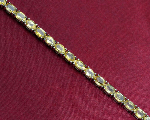 Natural Citrine Gemstone Bracelet,925 Sterling Silver,Tennis Bracelet,Gift - Picture 3 of 7