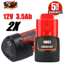 2X 12V 3.5Ah Lithium-Ion Capacity Battery For Milwaukee M12 LITHIUM 48-11-2430
