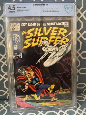 Silver Surfer #4, 1969  Silver Age Classic! Thor cover, RARE!
