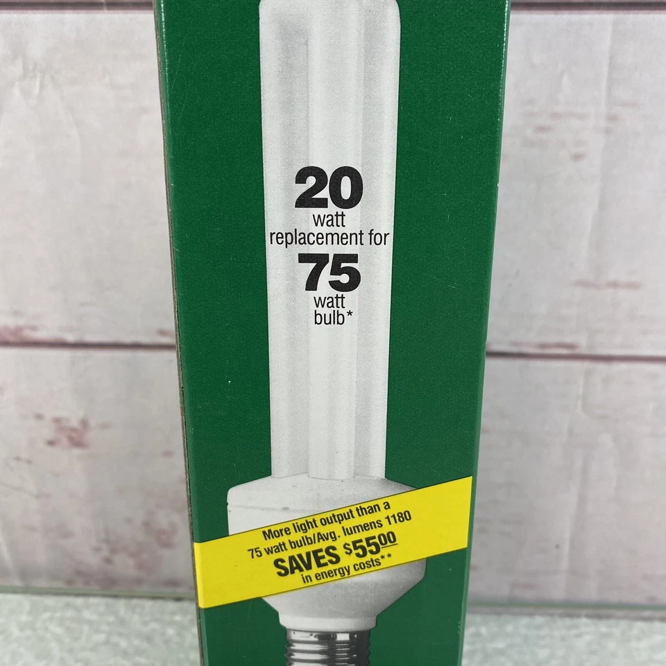 (2) Bombilla Sylvania Dulux EL 20W CFL 2700K 82 CRI #29105 CF20EL/827/MED Foto 3 de 4