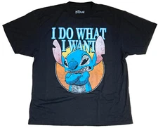 Disney Stitch I Do What I Want Men's Black Big & Tall T-Shirt New