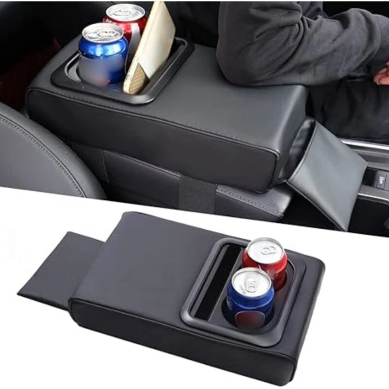 Cojín reposabrazos de coche con portavasos reposabrazos almohada reposabrazos de coche funda de caja de asiento Foto 4 de 4
