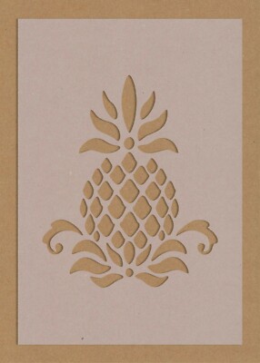 Ananas Obst Fleur de Lis Stil wiederverwendbare Schablone A6 - A3 Wandkunst Shabby Chic