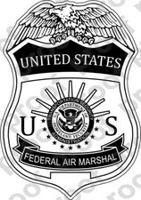 STICKER GOVT UNITED STATES AIR MARSHALL BW