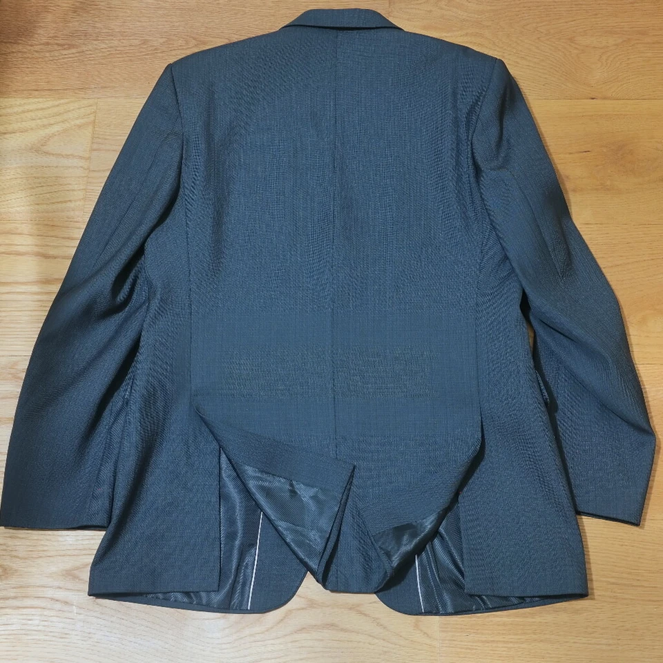 Traje Mayer Hombre Lujoso Lana 2 Botones con Pantalones 40R M 34" Off-Black Foto 4 de 4