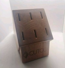 Cutco Knife Block 6 Table Steak Knife SLOTS Honey Oak Made In USA Vintage