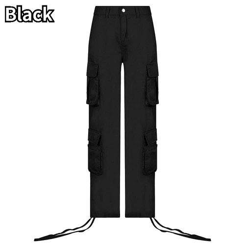 Women Cargo Pants Wide Leg Straight Trousers Casual Baggy Sweatpants casual Y2K - Picture 14 of 29