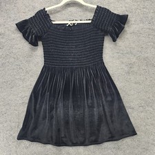 Urban Outfitters Dress Womens Small Short Sleeve Black Velvet