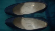 Vintage 60's Charles Jourdan Paris Dark Navy Blue Shoes Heels Size 5.5B