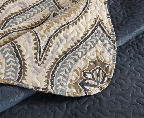3-teiliges leichtes Quilt King bedrucktes Quilt Set Bettwäsche leicht Oversize - Bild 8 von 9