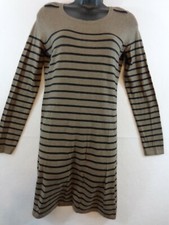 Ann Taylor Loft Dress Women's S Black Brown Long Sleeve Sweater Dress