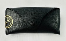 Authentic Ray-Ban Sunglasses Case Only Black Faux Leather Snap Closure Medium
