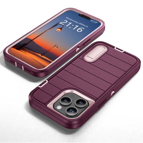 For Apple iPhone 13 Pro Max/13 Pro/13 Heavy Duty Kickstand Hard Phone Case Cover - Picture 69 of 70