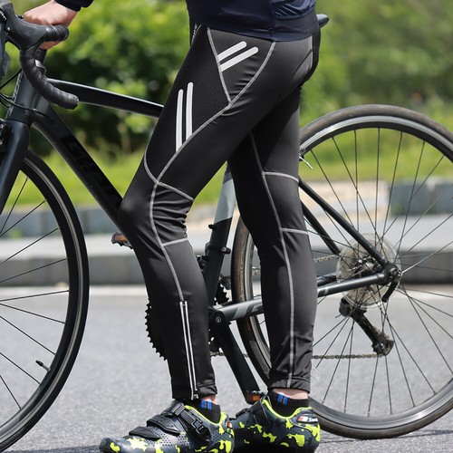 WOSAWE Men Cycling Breathable Pants Outdoor Sports 3D Padding Reflective Tights - Picture 5 of 8