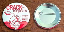 VINTAGE Indiana University Hoosiers Football Game Week Button-Ohio State Buckeye