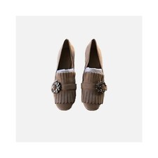 Nine West Women Beige Leather Dress Shoes In Size 9M. Heel 2”H. New Without Box.