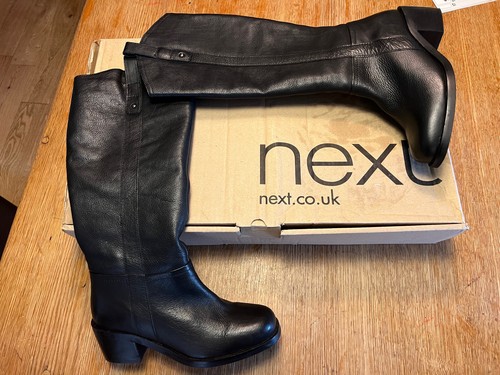 Next Knee High Pull On Leather Boots 