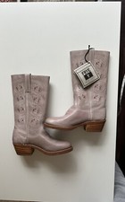 NEW VINTAGE Frye Pink Purple Campus Boots Floral Intricate Design 7 USA