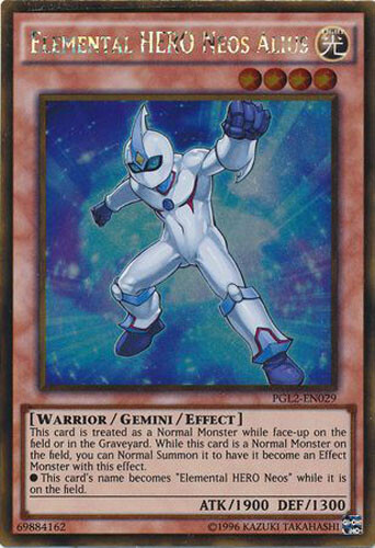Yu-Gi-Oh Card - PGL2-EN029 - ELEMENTAL HERO NEOS ALIUS (gold rare holo) -NM/Mint - Picture 1 of 1