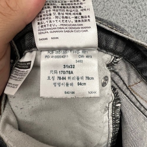 Levis 513 Jeans Mens 31x32 Gray Slim Straight Dark Wash Denim Casual Office - Picture 5 of 11