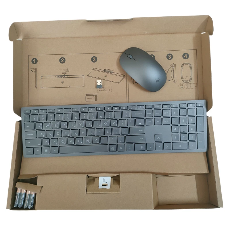 Korean layout wireless keyboard and mouse kit HSA-P003K HSA-P003M for HP - Image 2 of 4