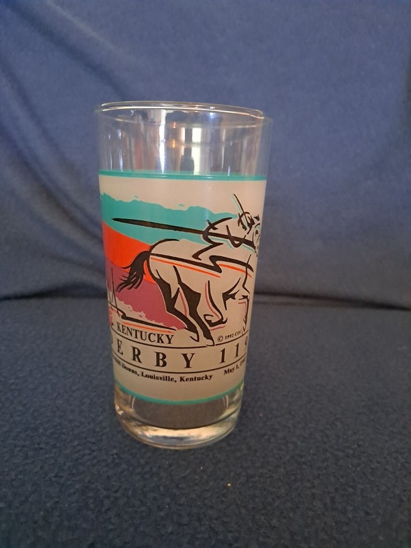 Kentucky Derby 1993 Glass Cup Bar Ware Horse Racing Sports Memorabilia Souvenir