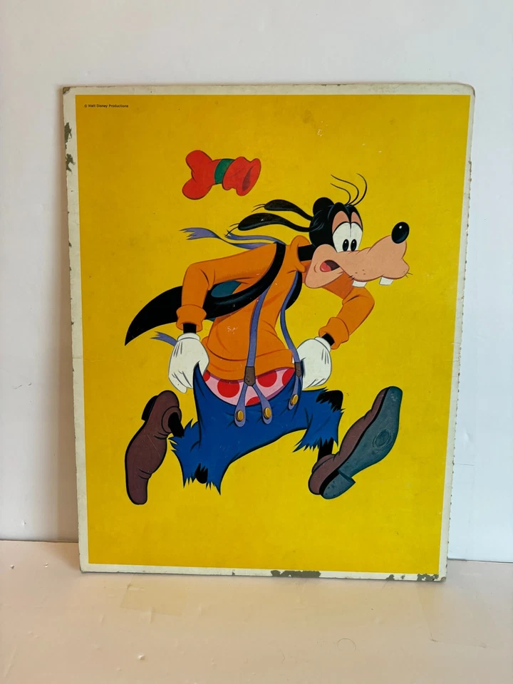 Rompecabezas de tablero de cartas vintage Whitman Winnie The Pooh & Goofy 1979 Foto 3 de 4