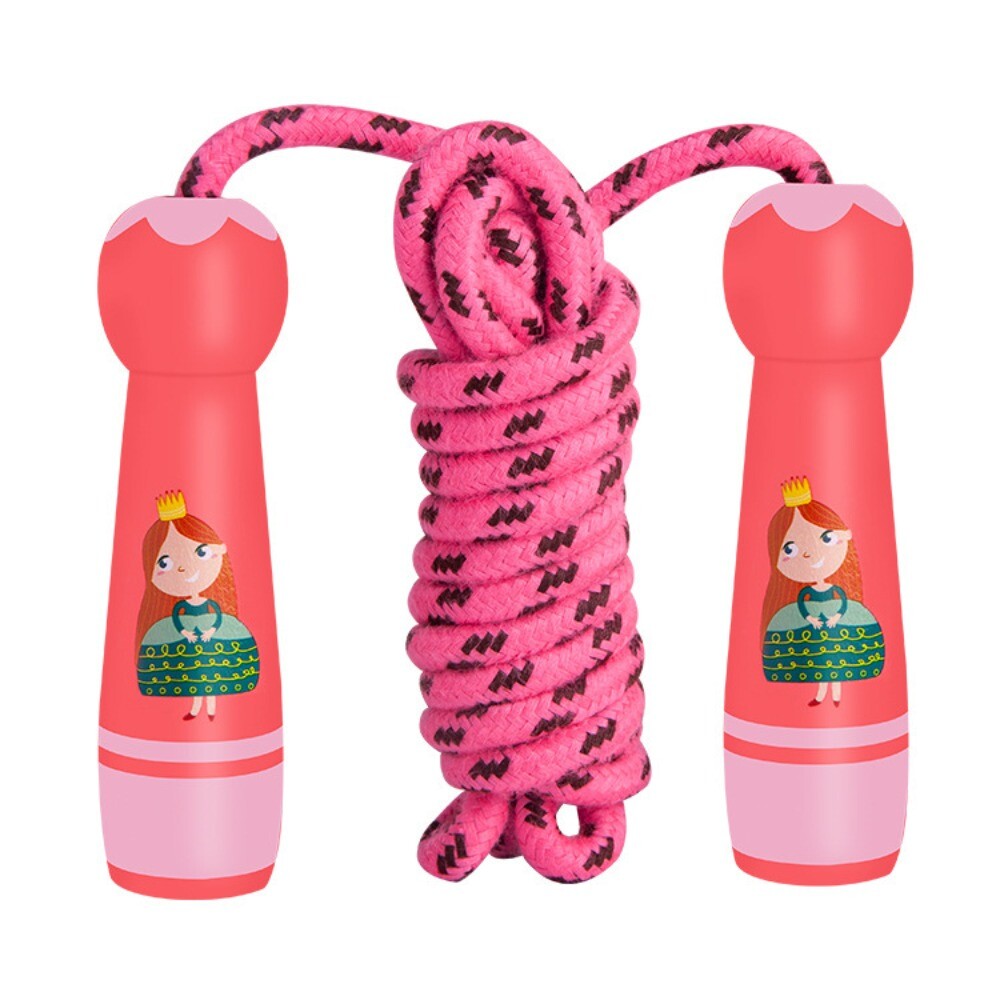 Adjustable Wooden Handle Fillet Design Jumping Rope Toys Cotton Rope ...