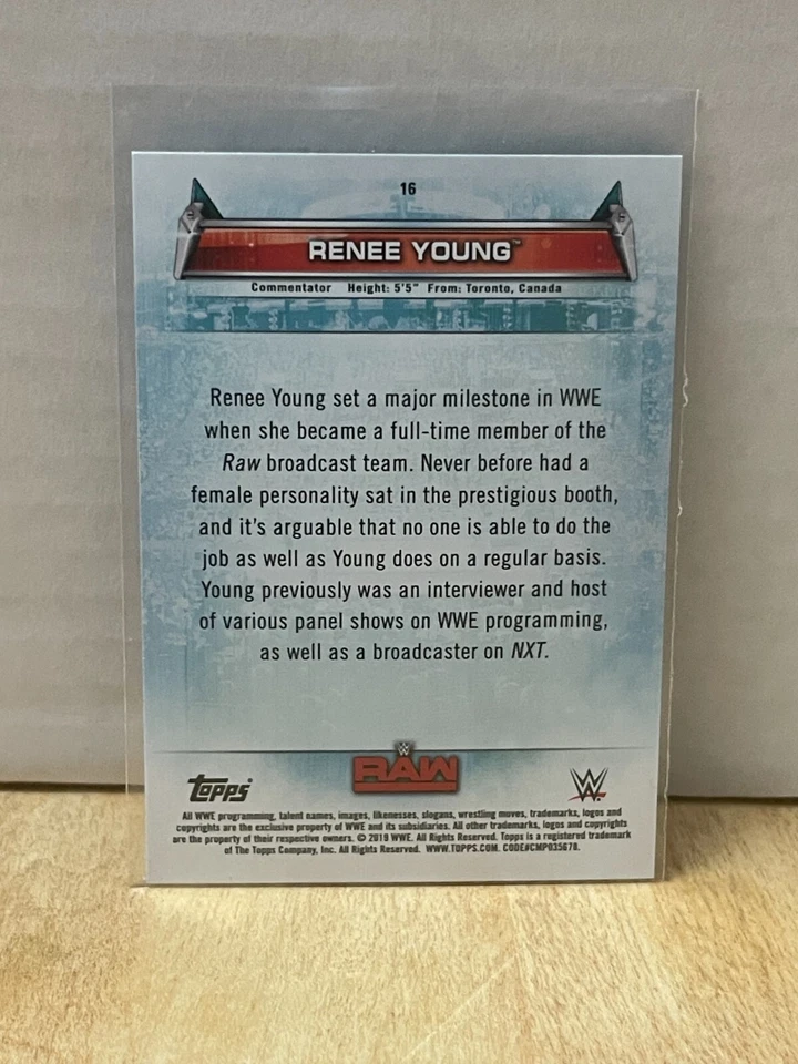 2019 Topps WWE Women's Division RAW #16 RENEE YOUNG - Image 2 of 2