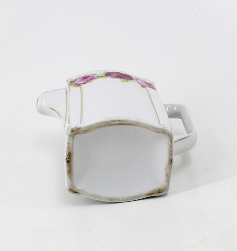 vecchio set porcellana oli H 24,5 latte H 14,5 cm brocche antiche bianche rose - Foto 6 di 7