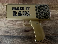 Money Gun "Make it Rain" Tested and Works Batteries Not Included, Gold