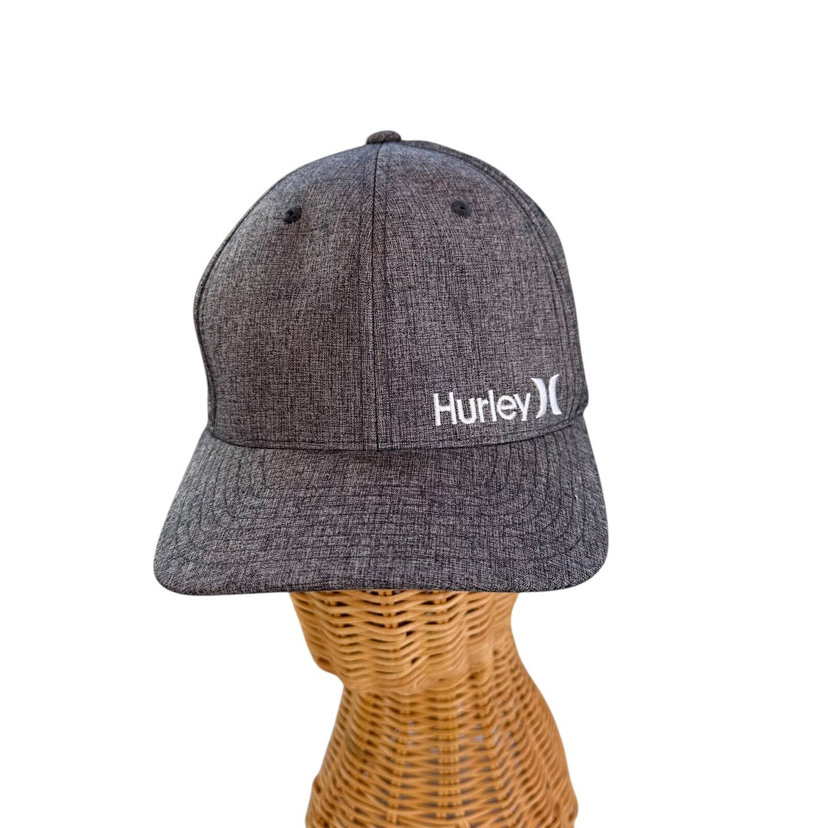 Hurley Heathered Gray Corp Textured Tri-Blend Flex Fit Hat L-XL