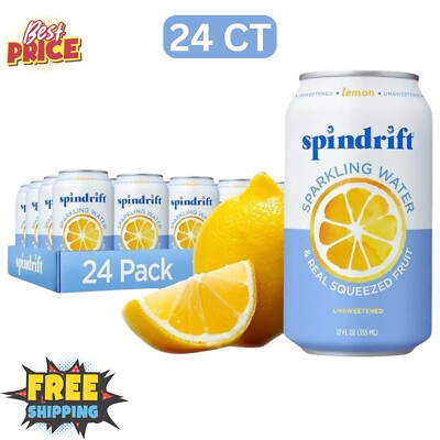 #ad #ad Spindrift Lemon Sparkling Water 12 oz Cans Pack of 24 3 Calories per Can $16.85