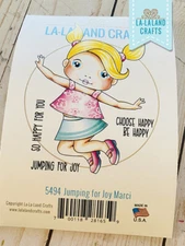 JUMPING FOR JOY MARCI-La-La Land Crafts Cling Mount Rubber Stamp-Stamping Craft