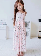 NEW Sweet Honey Boutique Clothing Ivory Bunnies Easter Maxi Play Dress Girls 10